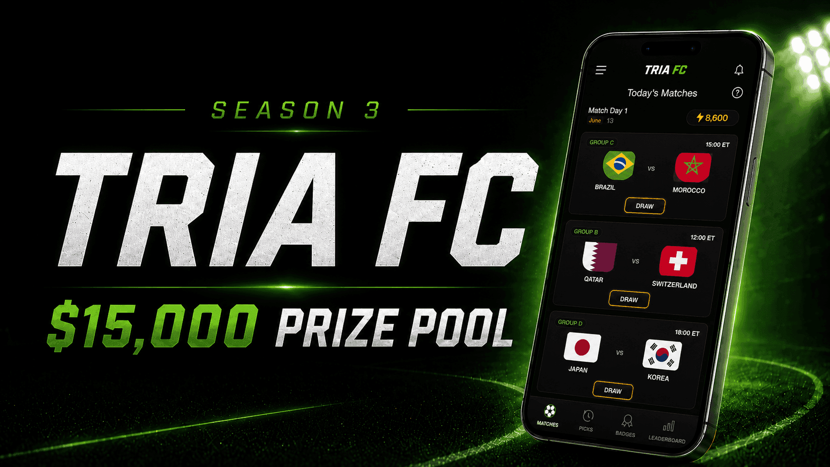 Tria FC が登場。ワールドカップがもっとお得になります。