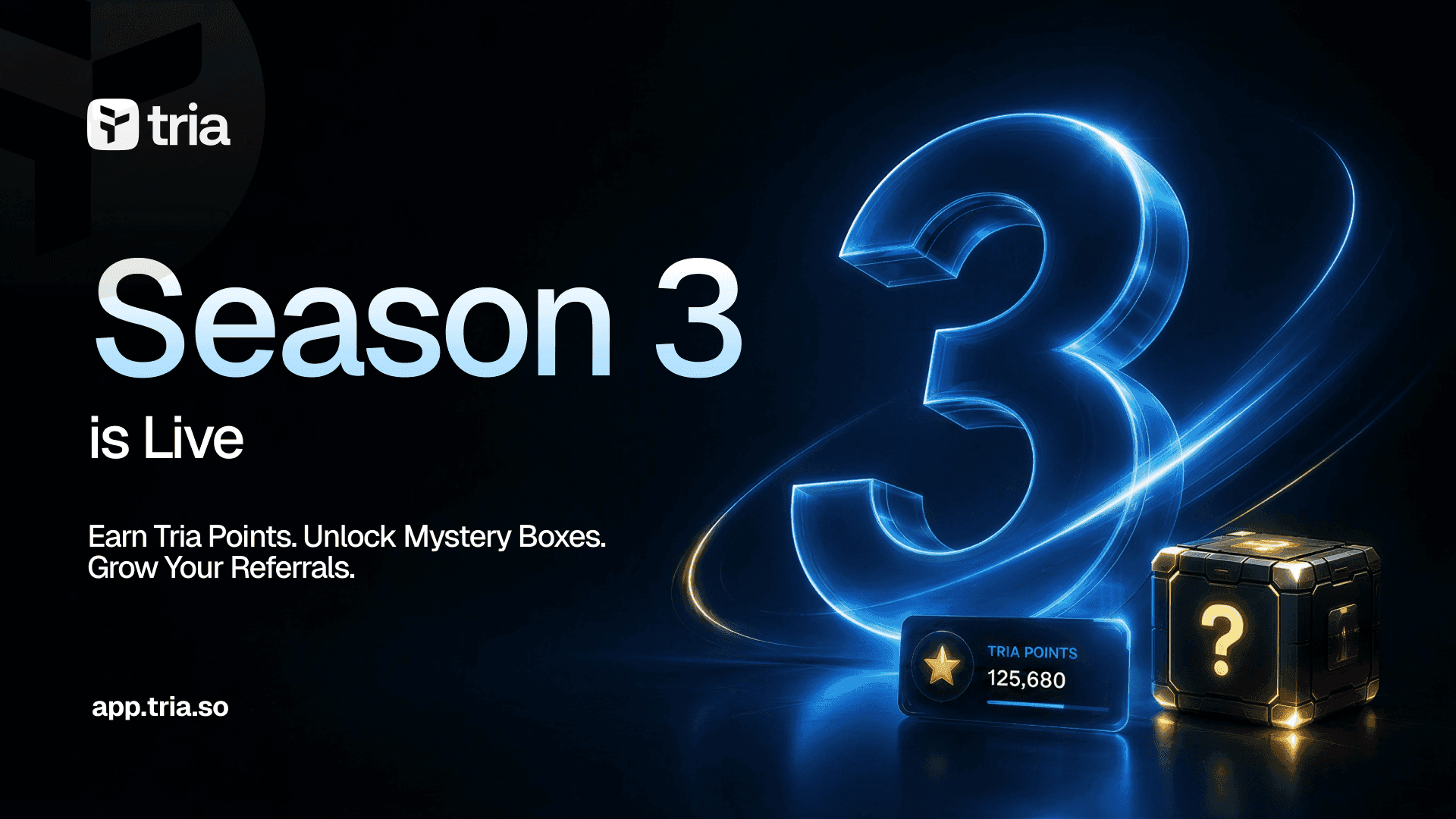 Tria Season 3 Is Live: Earn Tria Points, Unlock Mystery Boxes, Build Your Tier